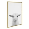 thumbnail image 2 of Kate and Laurel Sylvie Baby Goat Black and White Portrait Framed Canvas Wall Art by Simon Te Tai, 23x33 Gold, 2 of 5