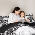 thumbnail image 4 of Castle Fairy Dark Gothic Skull Full Size Comforter Sets 3-Piece,Happy Halloween Bedding Comforter Set,White Blacks,1 Comforter and 2 Pillowcases,Black Reversible, 4 of 6