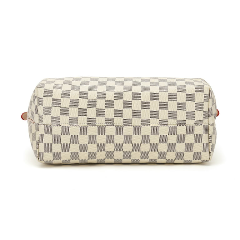 TWENTY FOUR White Checkered Handbags Leather Shoulder Tote bag