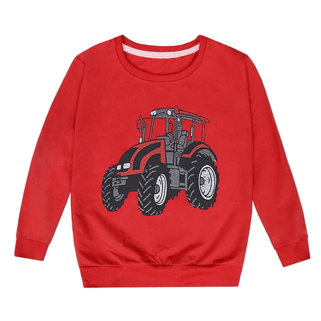 Chandail en Molleton pour Fille Manches Longues Imprimé Col Rond Chandail Décontracté Sport Vêtements d'Automne Garçon 7-8 Ans