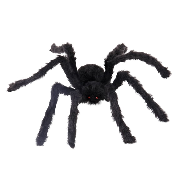 1pc Halloween Spiderr Decorations Halloween Decorations Giant Webworm Outdoor Black Soft Hairy Scary Realistic Large Webworm Props For Home Yard Party Creepy Halloween Decor