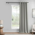 thumbnail image 2 of Exclusive Fabrics  Lounge Embossed Grommet Velvet Curtains - Room Darkening Curtain for Bedroom & Living Room (1 Panel) 50 X 108 - Pewter, 2 of 5