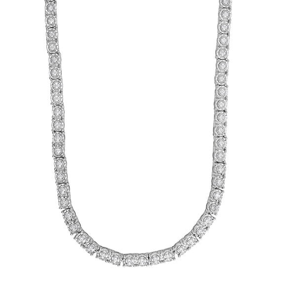 Beyond Brilliance 2 Carat Natural Diamond Tennis Sterling Silver Necklace for Women (J-K, I3)