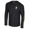 thumbnail image 2 of Men's Colosseum Black Florida State Seminoles Logo Lockup 3-Hit Active Blend Long Sleeve T-Shirt, 2 of 3