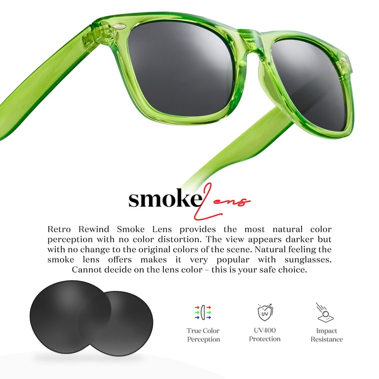 Translucent Frame Colorful Neon 80s Sunglasses for Men Women  display picture 2