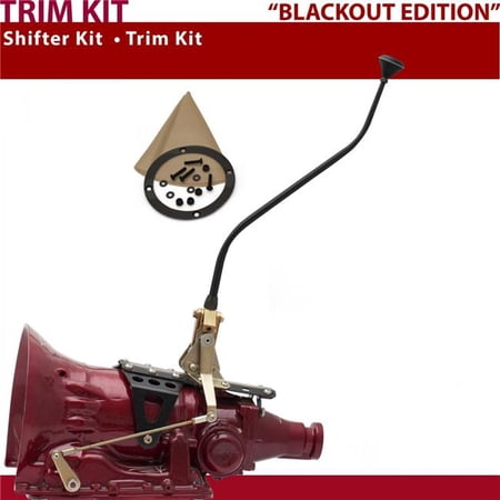 American Shifter 727 Shifter Kit 23 in. Swan Trim Kit Black Dual Shift Tan Boot Ringed Knob for D1B5D