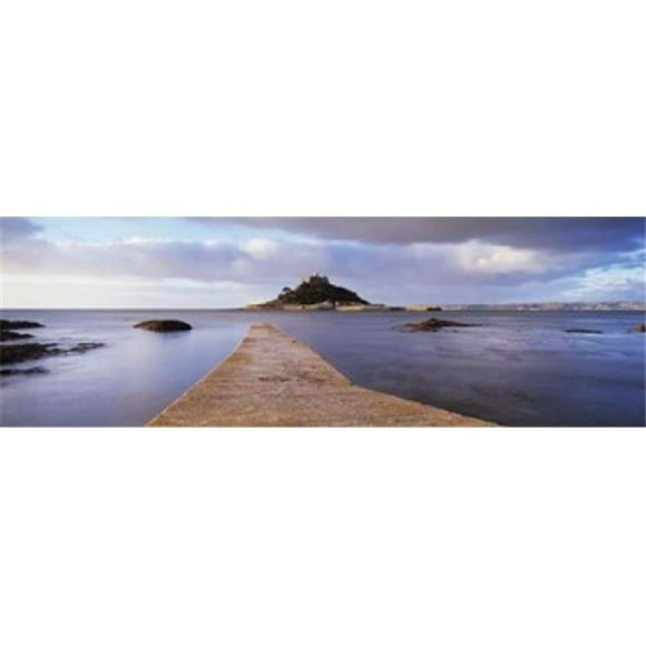 Panoramic Images PPI108250L Jetty over the sea St. Michaels Mount Marazion Cornwall England Poster Print by Panoramic Images - 36 x 12