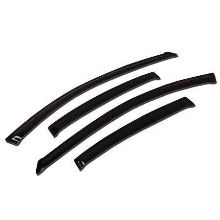 TuningPros WV-793 Window Visor For 2015-2016 Ford F-150 SuperCab/Extended Cab - Outside Mount Deflector Rain Guard Dark Smoke 4 Pcs Set Ford F150 F-150 15