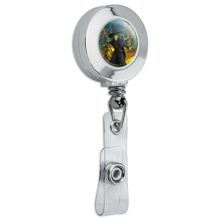 Wizard of Oz Wicked Witch Character Retractable Reel Chrome Badge ID Card  Holder Clip