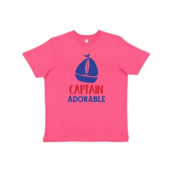 Inktastic Captain Adorable, Sail Boat, Sailing - Red Blue Youth T-Shirt
