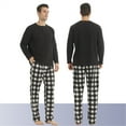 thumbnail image 4 of YUSHOW Mens Fleece Pajamas Set Winter Soft Warm Long Sleeve Plaid Pjs Sleepwear 2-Piece Size L, 4 of 7