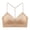 Beige, variant on Women's Casual Adjustable T-Back Bralette Solid Color Breathable Stretch Microfiber Wireless Everyday Bra Beige