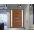 thumbnail image 2 of Front Exterior Prehung Metal-Plastic Door | Manux 8415 Walnut | 2 Side Sidelite Transoms | Office Commercial and Residential Doors Entrance Patio Garage 64 x 80 (W14+36+14x80) Left-hand, 2 of 5