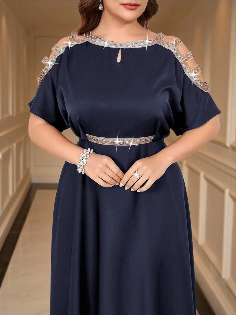 floral wedding guest dresses with sleeves Zapaka Women Blue Mother of the Bride Dress Flared Sheath Dress, Blue / US20W Womens Black Dress Boots Color:Black & Silver Choker Perfect for any formal