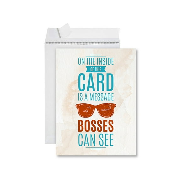 Koyal Wholesale Funny National Boss's Day Jumbo Card, Only Awesome Bosses, Blank Greeting Card with Envelope, 1-Pack