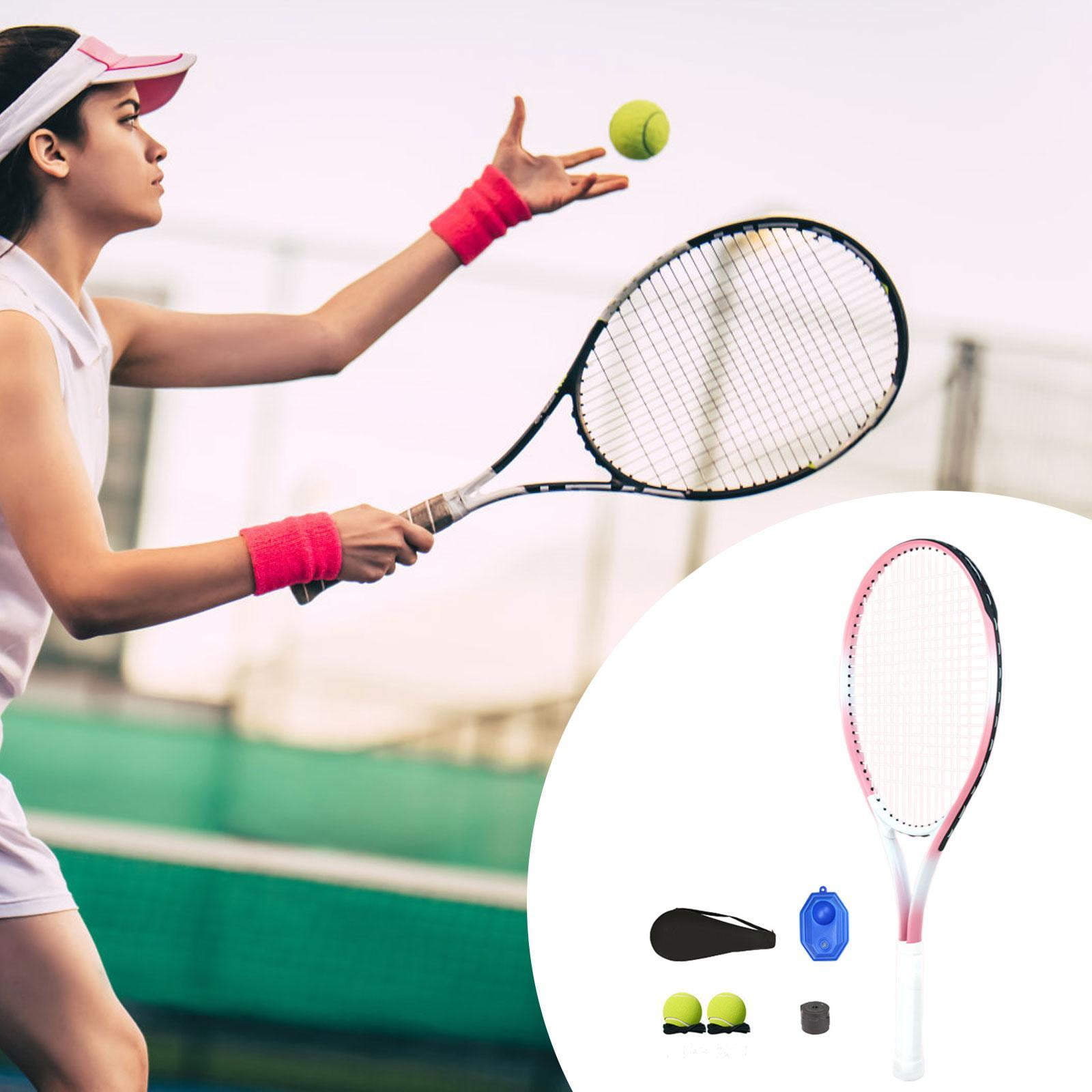 DimyFew Tennis Racket Set Gift with Tennis Balls for Garden Backyard Pink