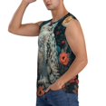 thumbnail image 3 of Pofeuu Moon Flower White Owl Print Men's Muscle T-Shirt, Sleeveless, Muscle Tank, Classic Muscle Tee Top For Men Casual Sleeveless Muscle T-Shirt Trendy Clothes-Small, 3 of 7