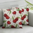 thumbnail image 2 of PIKWEEK  Cherry Pillow Case Sweet Red Ripe Cherries Throw Pillow Cover Square Cushion Case for Sofa Couch Car Bedroom Living Room Decor 2pc, 2 of 6