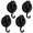 4pcs Black, variant on Heavy Duty Suction Cup Hooks for Shower, Vacuum Window Wreath Hanger, Rustproof Bathroom Towel Hooks, Removable No Drill, Silver, 4 Pack