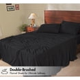 thumbnail image 3 of RUVANTI Flannel Sheets – Queen Sheet Set, Ultra Soft & Cozy Double Brushed, 15" Deep Pocket, 360° Elastic For Secure Fit, No Pilling, 4 Pieces (Flat, Fitted, 2 Pillowcases), True Black, 3 of 8