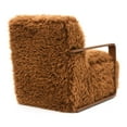 thumbnail image 5 of Furniture of America Birma Modern Faux Fur Ultra Soft Long Haired Accent Chair, Camel Brown, 5 of 12
