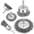 thumbnail image 1 of Brosse Métallique pour Perceuse Brosse à Roue Ensemble de Brosses Métalliques pour Perceuse 1/4 Pouce Arbor pour Nettoyage Détartrage Rouille Hexagonal (5 Pcs), 1 of 6