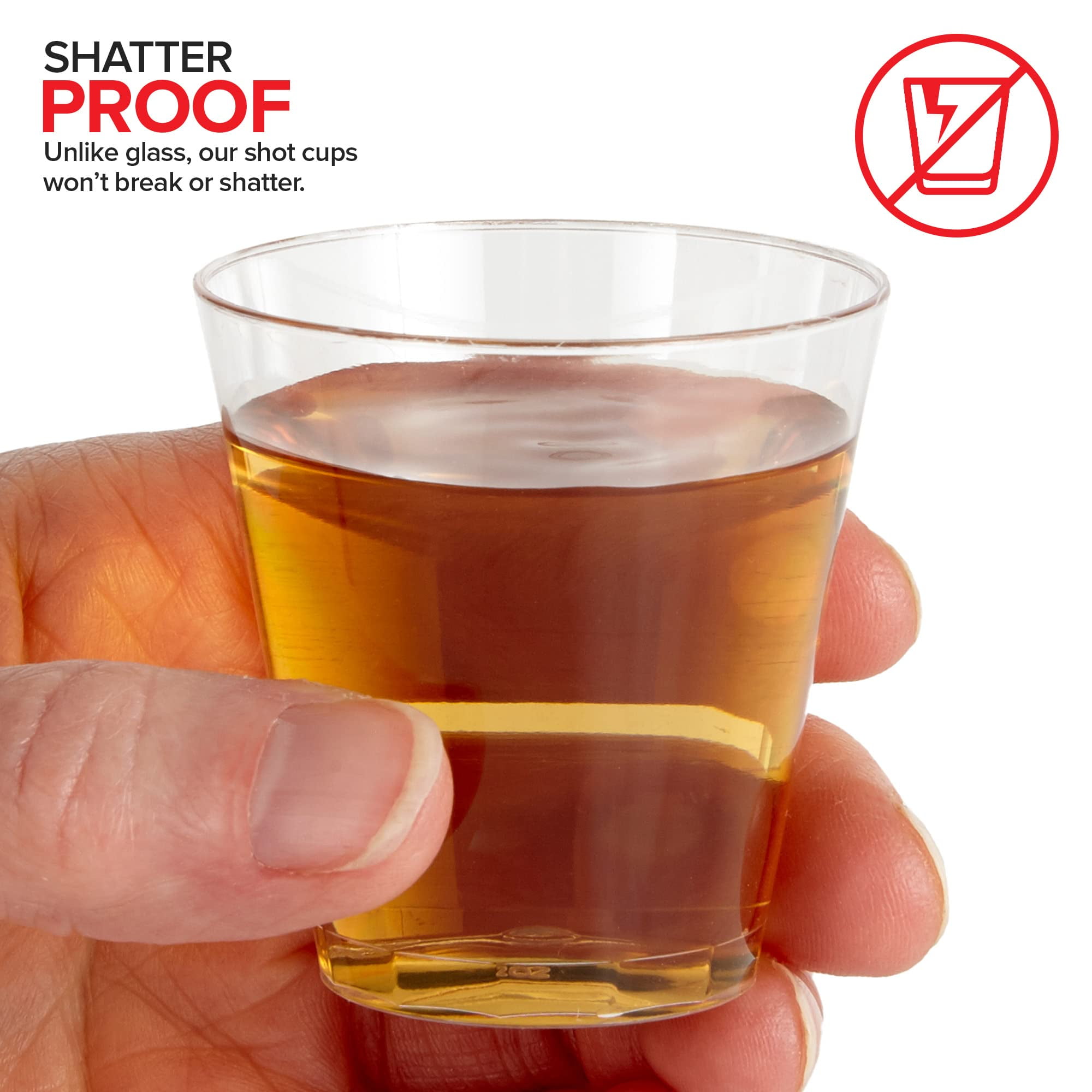 Stock Your Home 1.5 oz Shot Glasses (2000 Pack) - Clear Plastic Disposable Shot Cups for Jello Shots - Sample Cups for Food and Wine Tasting - Mini Party Cups for Condiments, Dipping Sauce, Holidays
