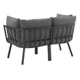 thumbnail image 6 of Lounge Loveseat Sofa, Aluminum, Metal, Steel, Grey Gray, Modern Contemporary Urban Design, Outdoor Patio Balcony Cafe Bistro Garden Furniture Hotel Hospitality, 6 of 10