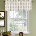 thumbnail image 4 of Beige Plaid Valances for Windows, Decorative Rod Pocket Window Valance Curtains, Spring Summer Farmhouse Buffalo Checkered Short Curtain Drapes for Kitchen/Living Room, 2 Panels, 60" W x 18" L, 4 of 8