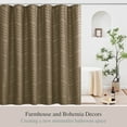 thumbnail image 3 of Siiluminisoy Boho Farmhouse Shower Curtain, Khaki Fabric Tufted Chevron Striped Textured Tassel Shower Curtains for Bathroom, 72x72 Water Repellent Cloth Shower Curtain Set with Hook, 3 of 9