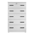 thumbnail image 4 of Pemberly Row Commode Haute en Bois à 5 Tiroirs pour Chambre, Blanche, 4 of 16