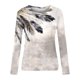 thumbnail image 4 of Camisas Para Mujer, Camisetas de Gran Tamaño, Camiseta de Moda Informal de Manga Larga, Jersey Fruncido Con Cuello Redondo Estampado, Blusa, Tops Odeerbi  ODB136038, 4 of 5