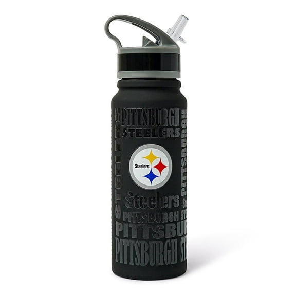 Pittsburgh Steelers Replay 25-Ounce Stainless Steel Flip-Top NFL Water Bottle