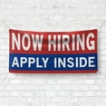 thumbnail image 4 of Now Hiring Apply Inside 13 oz Heavy Duty Vinyl Banner Jobs Available All Positions Help Wanted Sign for Business Advertising Indoor/Outdoor Single-Sided with Metal Grommets (1.5x5 ft, Re & Wh & Bl), 4 of 6