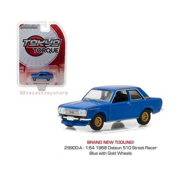 GREENLIGHT 1:64 TOKYO TORQUE SERIES 2 - 1968 DATSUN 510 (BLUE) 29900-A