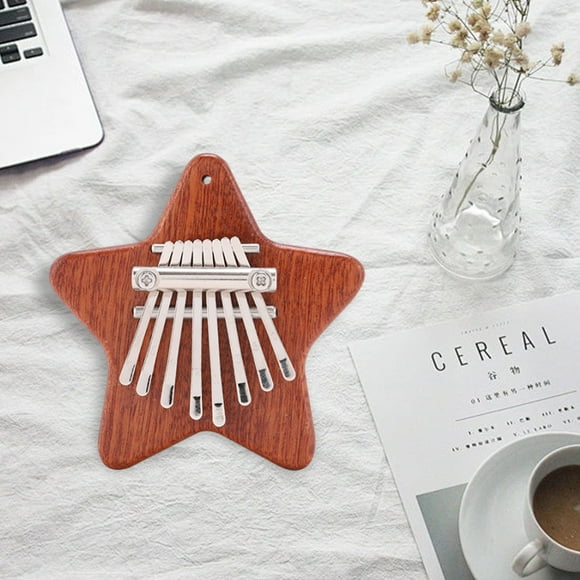 Solid Wood 8-Tone Mini Thumb Piano | Portable Wooden Finger Piano | Easy-to-Play Musical Instrument | Necklace Lanyard Design | Lightweight & Compact | Steel Keys | 1-Pack