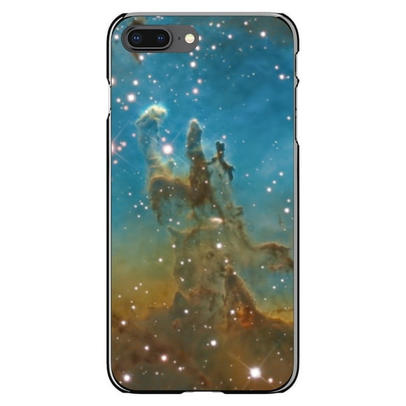DistinctInk Case for iPhone 7 PLUS / 8 PLUS (5.5" Screen) - Custom Ultra Slim Thin Hard Black Plastic Cover - Eagle Nebula Blue Green - Show Your Love of Astronomy