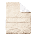 thumbnail image 3 of CREVENT Soft Plush Girls Beige and White Minky Baby Quilt Blanket, 3 of 5