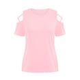 thumbnail image 6 of Paiwinds Women's Cold Shoulder T-Shirt with Criss-Cross Straps, Short Sleeve Crew Neck Casual Top for Spring Summer, 6 of 8