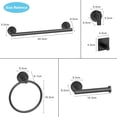 thumbnail image 6 of stusgo 7-Piece, Stainless Steel Bathroom Hardware Set Mattle Black Wall Mounted Bathroom Accessories Set- 16''Towel Bar, Toilet Paper Holders, Towel Ring,Robe Hooks,Adhesive Wall Hooks, 6 of 7