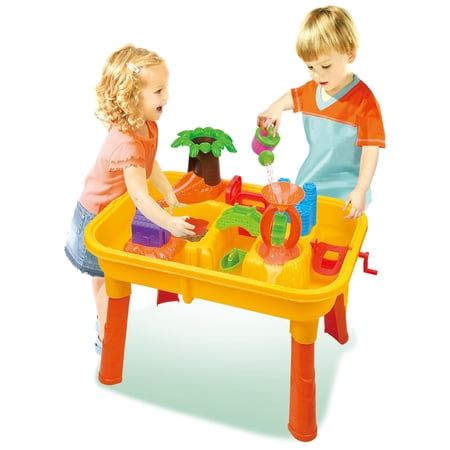 SKONYON Water Table for Toddlers  Kids Play Sand & Water Table 2 in 1 Summer Beach Toys for Outside Activity (2022 Deluxe Version)