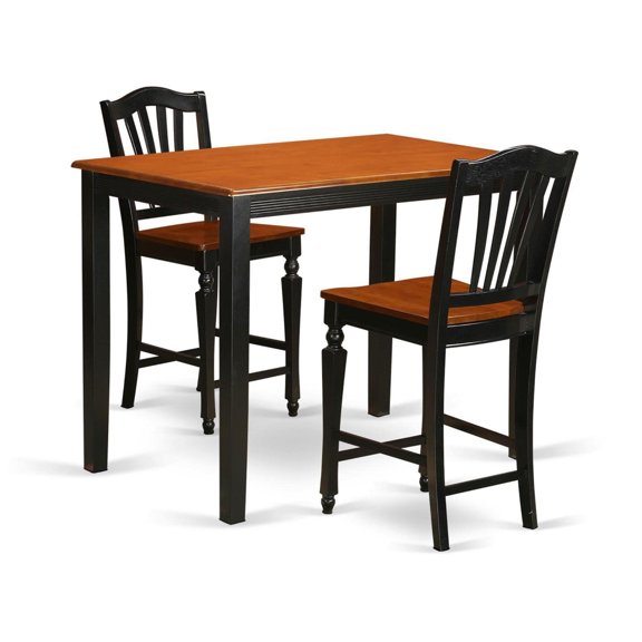 Elegant and Luxurious 3-Piece Kitchen Table Set - Durable Asian Hardwood, Available in 2 Colors - Perfect for Delightful Dinners with Loved Ones