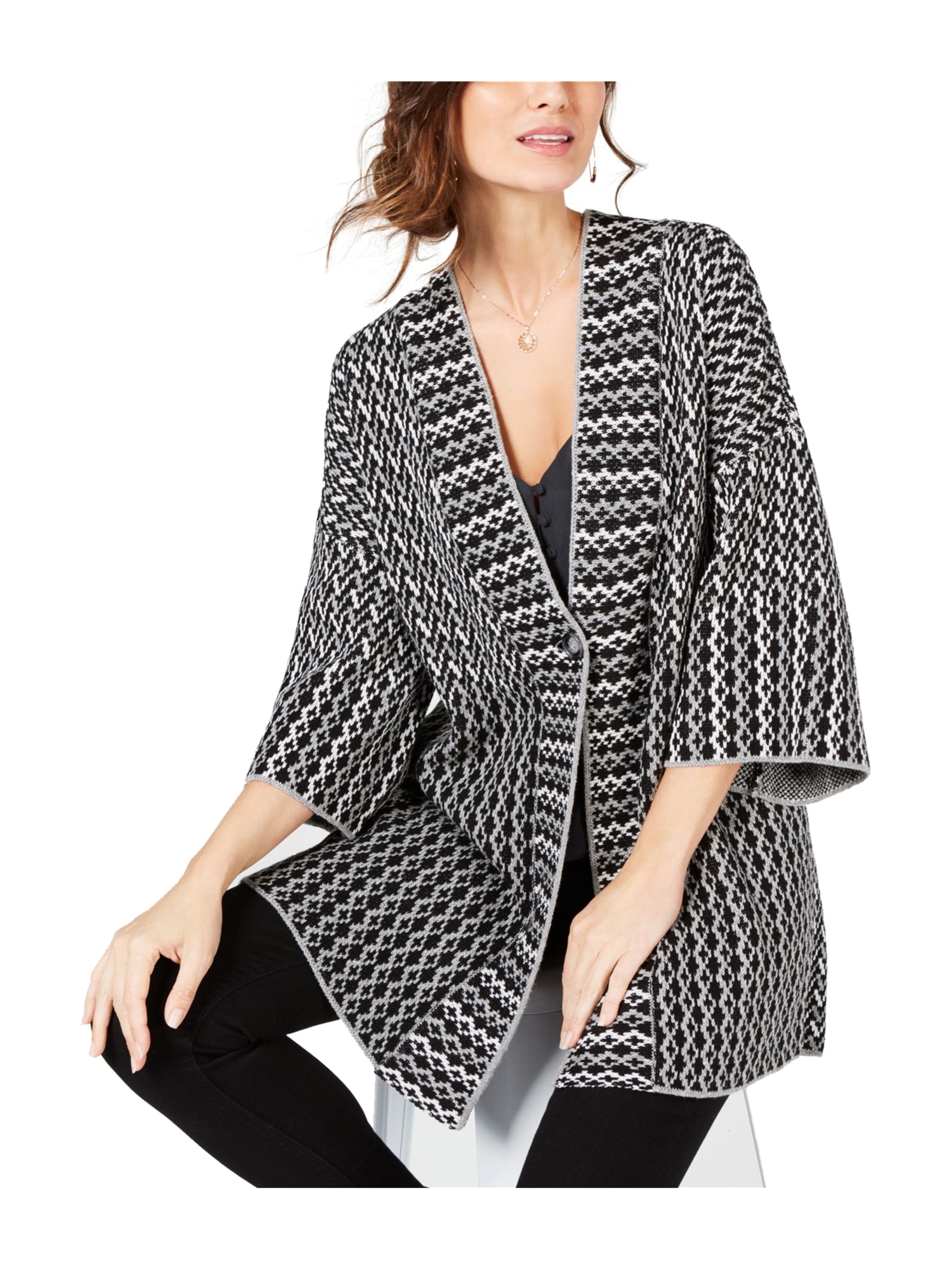 geometric cardigan