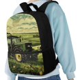 thumbnail image 4 of Uourmeti Large Capacity 17 Inch Backpack for Travel School, Personalized Smooth Zipper Adjustable Comfort Straps School Backpack, Farm, 4 of 6