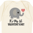 thumbnail image 4 of Inktastic 1st Valentines Day Baby Elephant Boys or Girls Long Sleeve Baby Bodysuit, 4 of 5