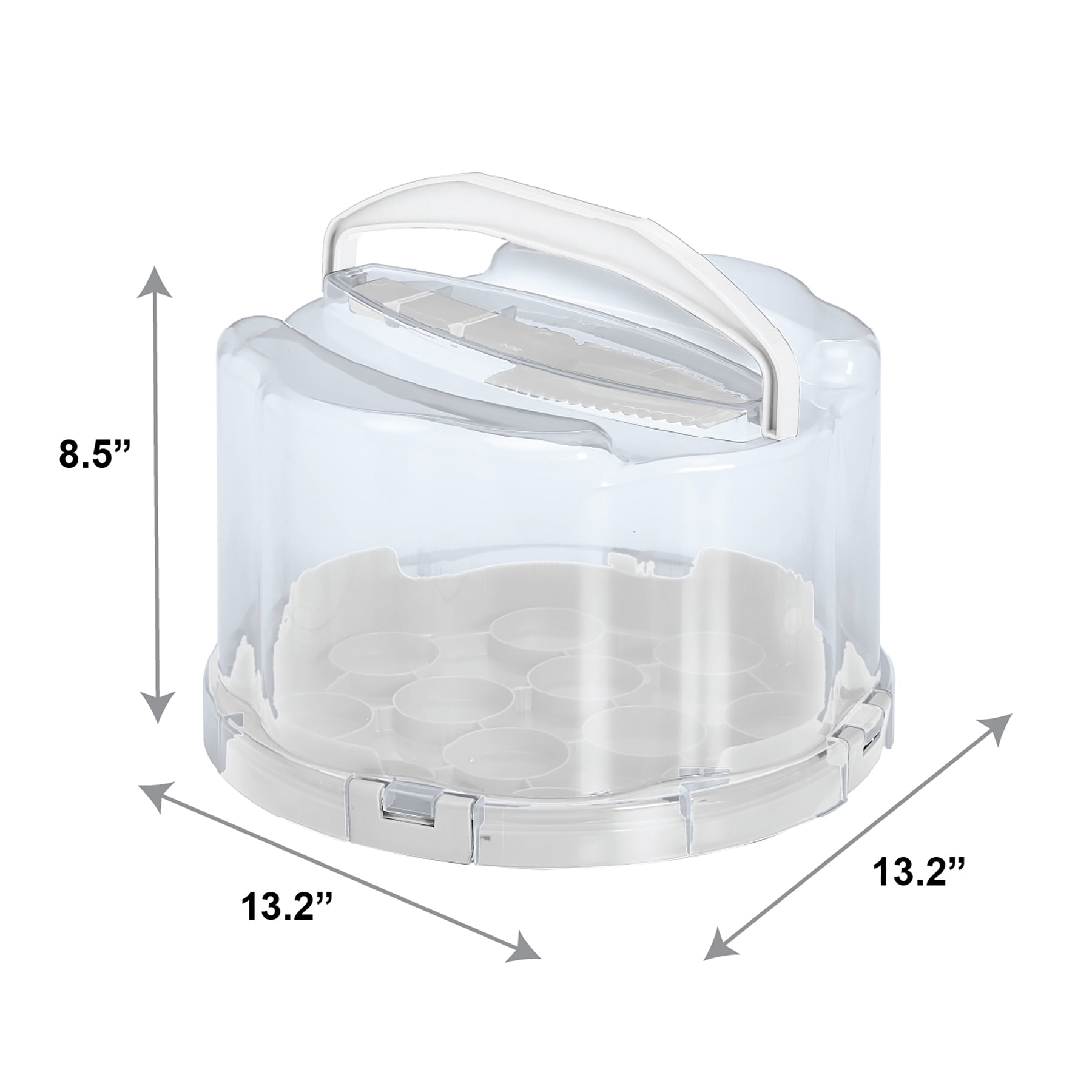 Round Cake/Cupcake Carrier - White
