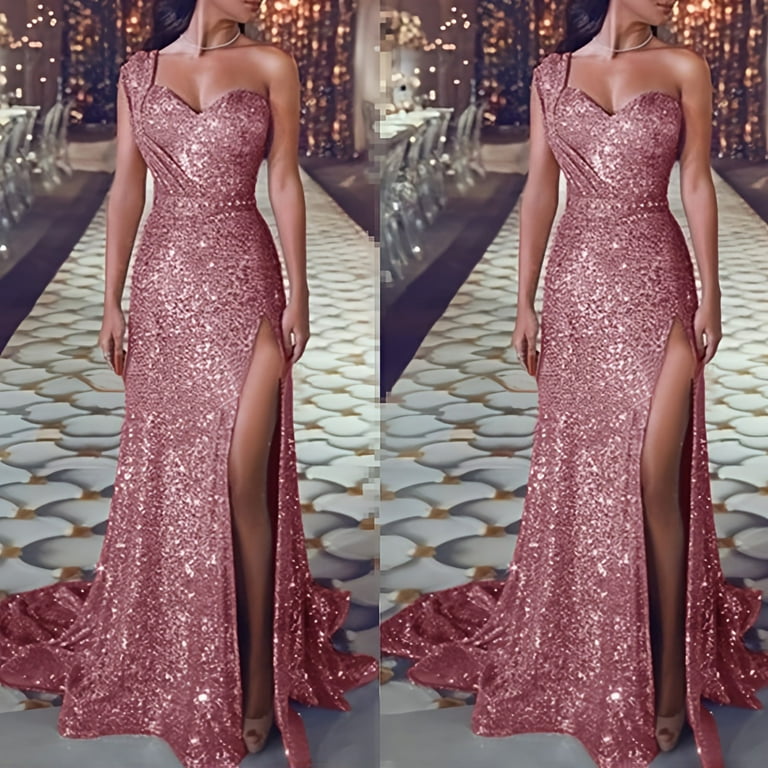IDALL Wedding Guest Dresses,Prom Dresses Women Sequin Prom Party Gown Sexy  Gold Evening Bridesmaid V Neck Long Dress Maxi Dresses,Formal Dresses,Graduation  Dress Rose Gold Dress 3XL - Walmart.com