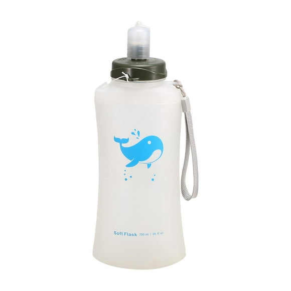 Botella de agua plegable Shamjiam 750 ml para deportes al aire libre Blanco