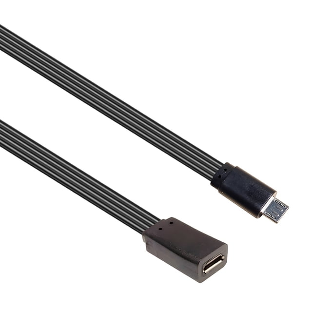90 Degree Angled Microed USB Extension Cable Flat Silicone Charging Data Cord For Smartphones Tablets Cameras