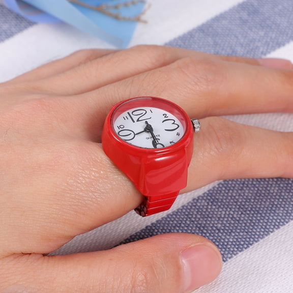 LOLIPPYY 1Pc Stylish Red Watch for Adults, Unique Fashion Finger Accessory